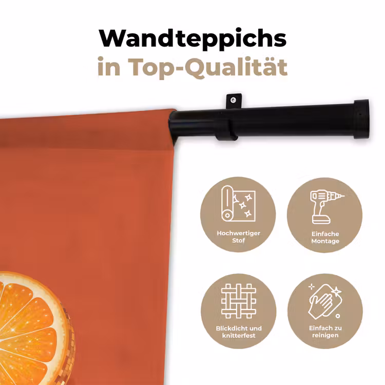 Wandteppich - Frucht – Disco – Gold — 7