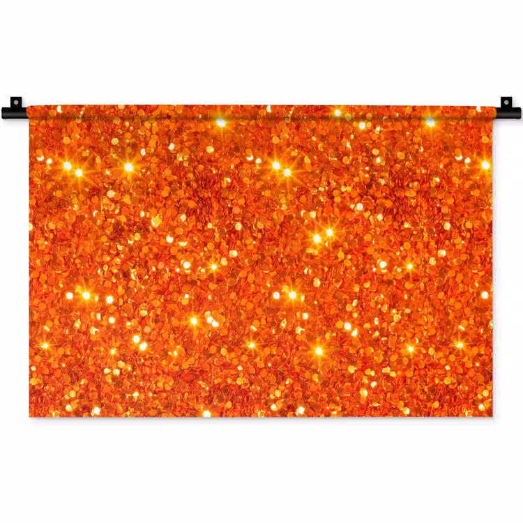 Wandteppich - Glitzer – Orange – Abstrakt — 1