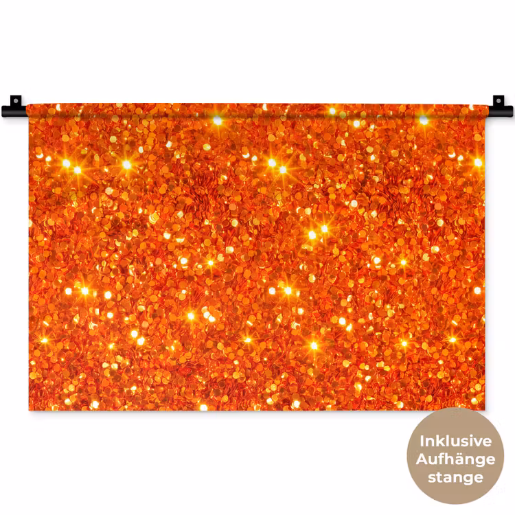 Wandteppich - Glitzer – Orange – Abstrakt — 9