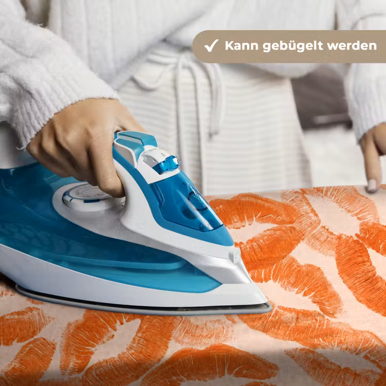 Wandteppich - Orangefarbene Kussabdrücke – Liebe — 10