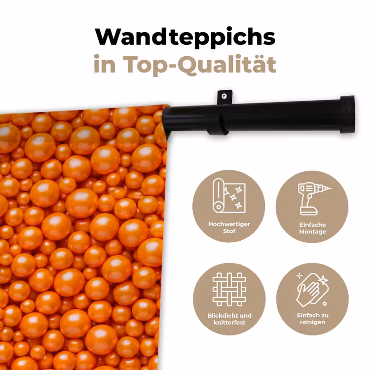 Wandteppich - Süßigkeiten – Orange – Muster — 7