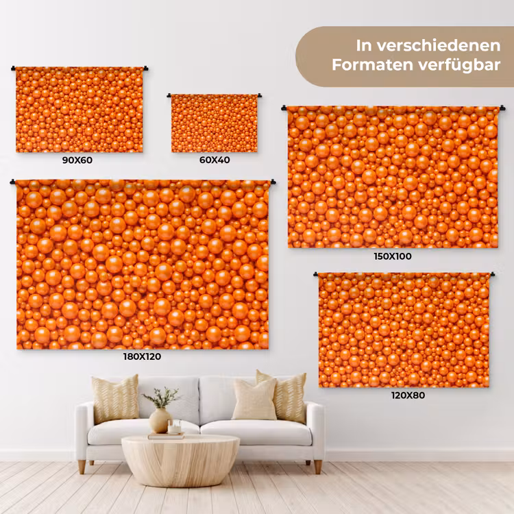 Wandteppich - Süßigkeiten – Orange – Muster — 8