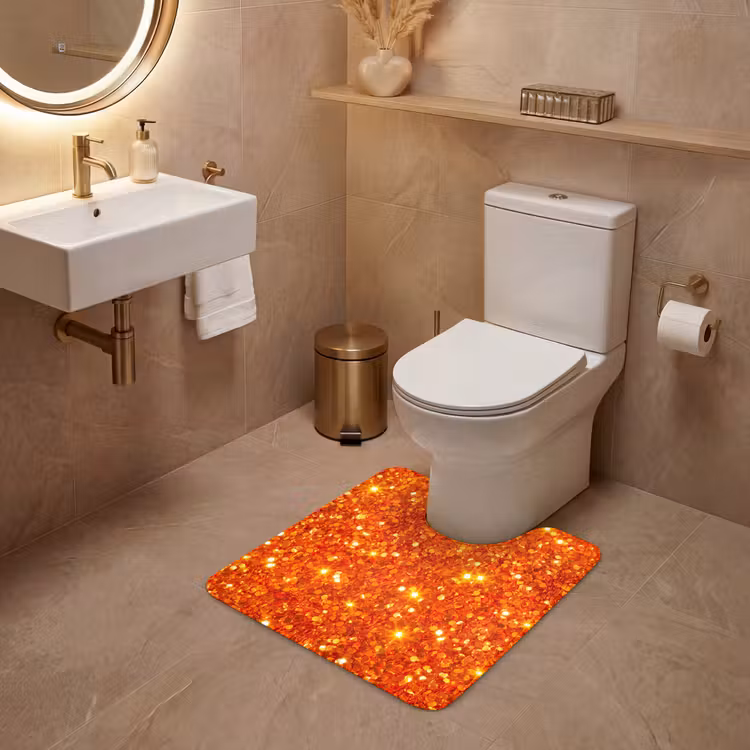 WC Vorleger - Glitzer – Orange – Abstrakt — 4