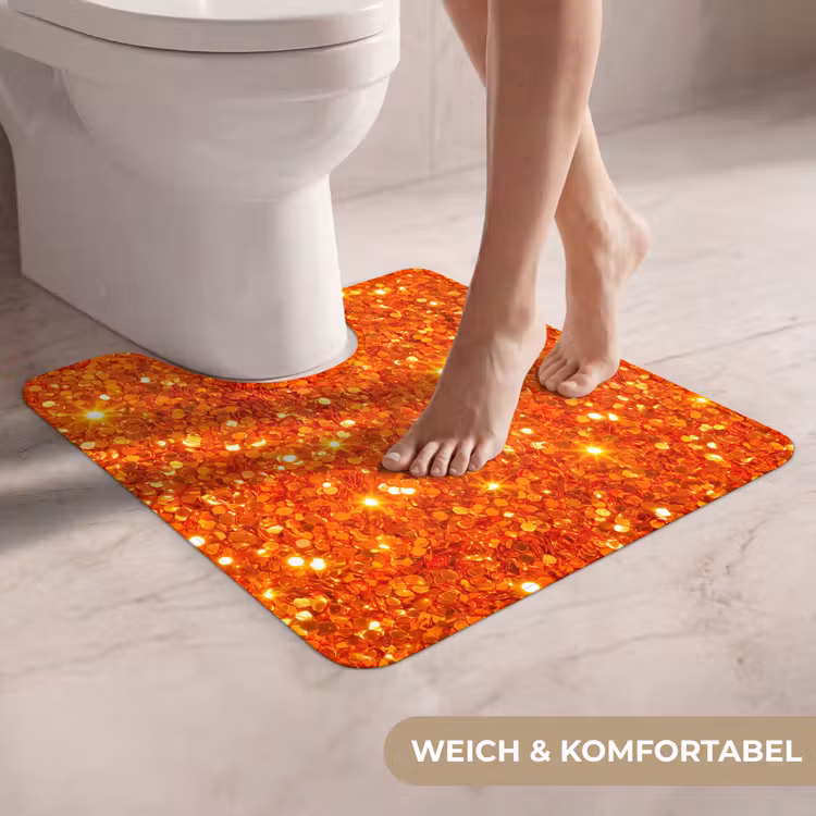 WC Vorleger - Glitzer – Orange – Abstrakt — 5