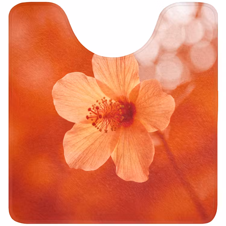 WC Vorleger - Orangefarbene Blume – Makro — 1