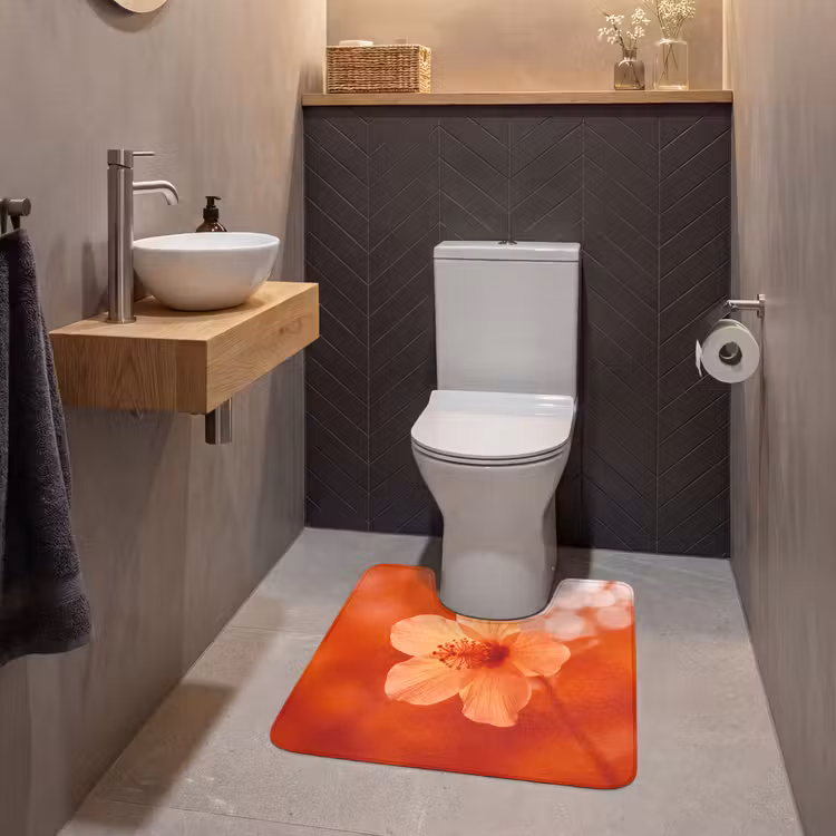 WC Vorleger - Orangefarbene Blume – Makro — 2