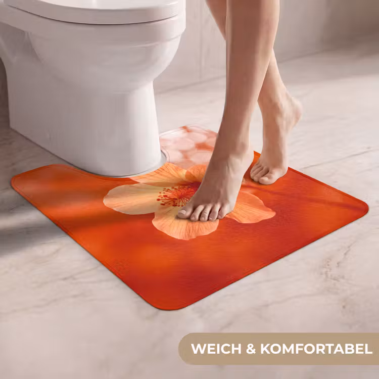 WC Vorleger - Orangefarbene Blume – Makro — 5