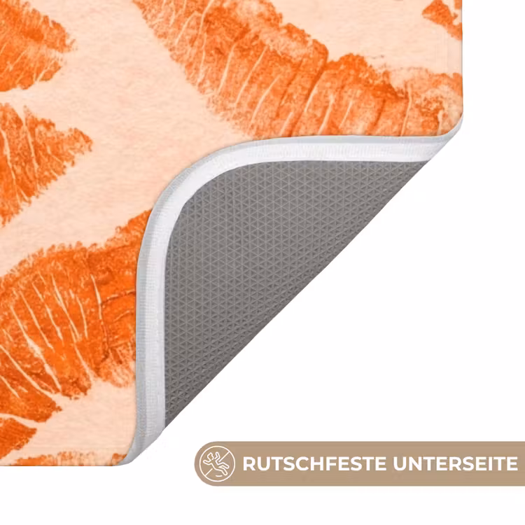 WC Vorleger - Orangefarbene Kussabdrücke – Liebe — 3