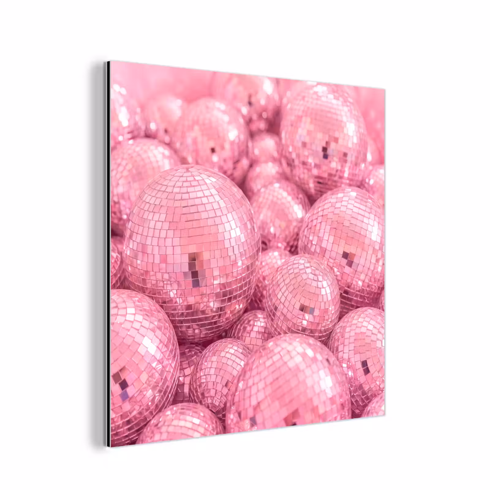 Alu-Dibond-Bild - Rosa Discokugeln — 1