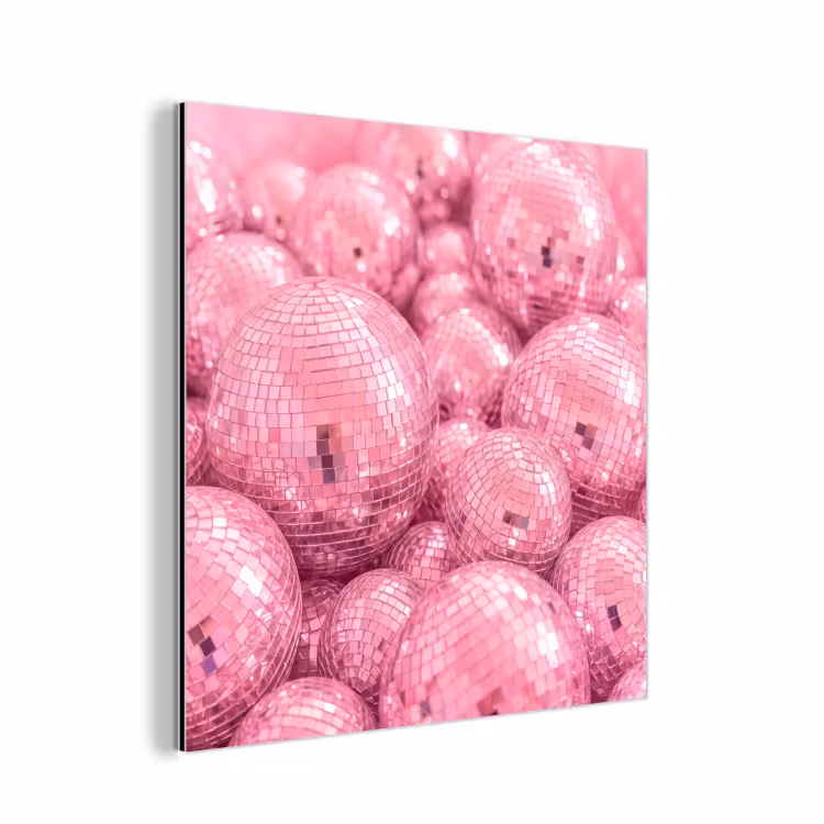 Alu-Dibond-Bild - Rosa Discokugeln — 1