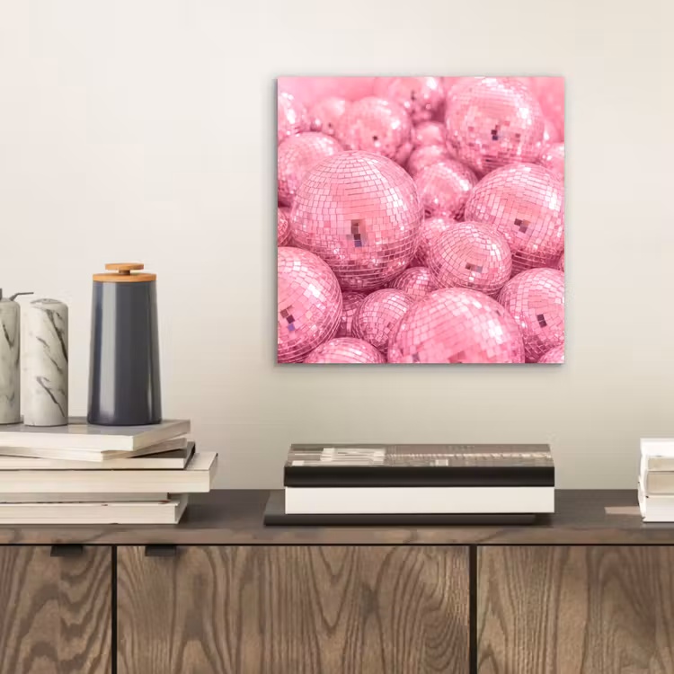 Alu-Dibond-Bild - Rosa Discokugeln — 2
