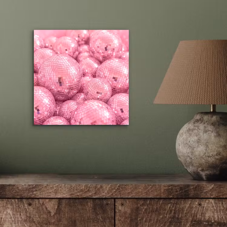 Alu-Dibond-Bild - Rosa Discokugeln — 3