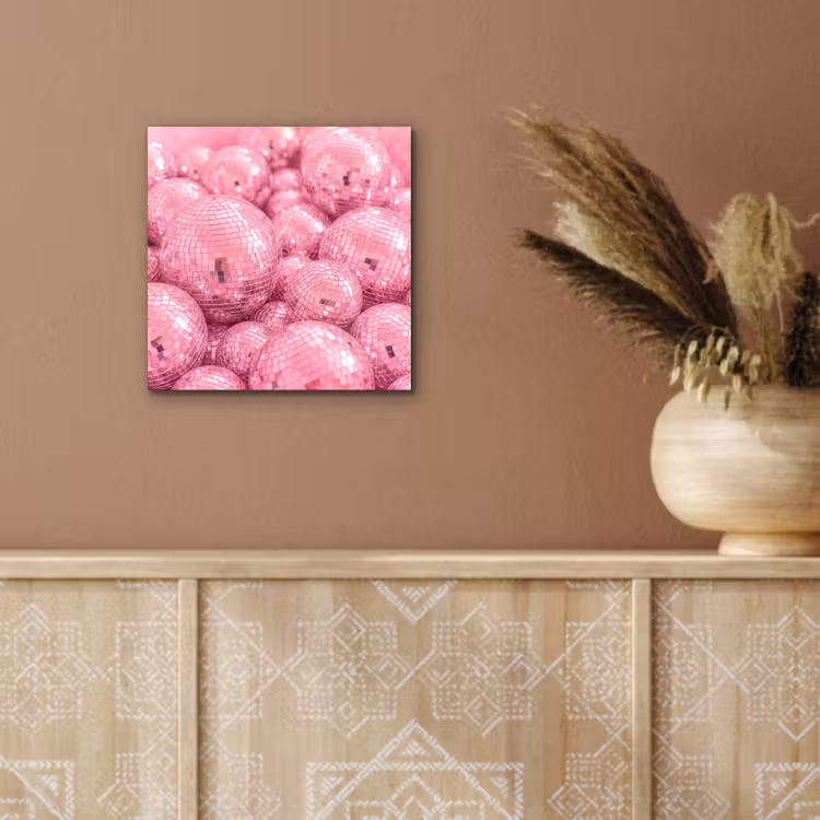 Alu-Dibond-Bild - Rosa Discokugeln — 5