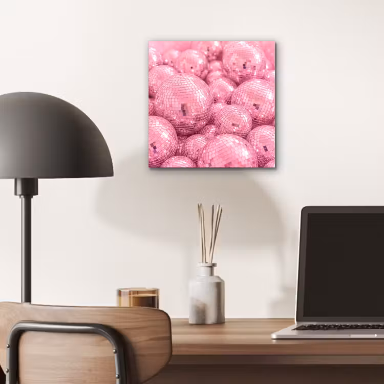 Alu-Dibond-Bild - Rosa Discokugeln — 6