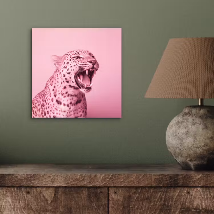 Alu-Dibond-Bild - Rosa Katze – Modern — 3