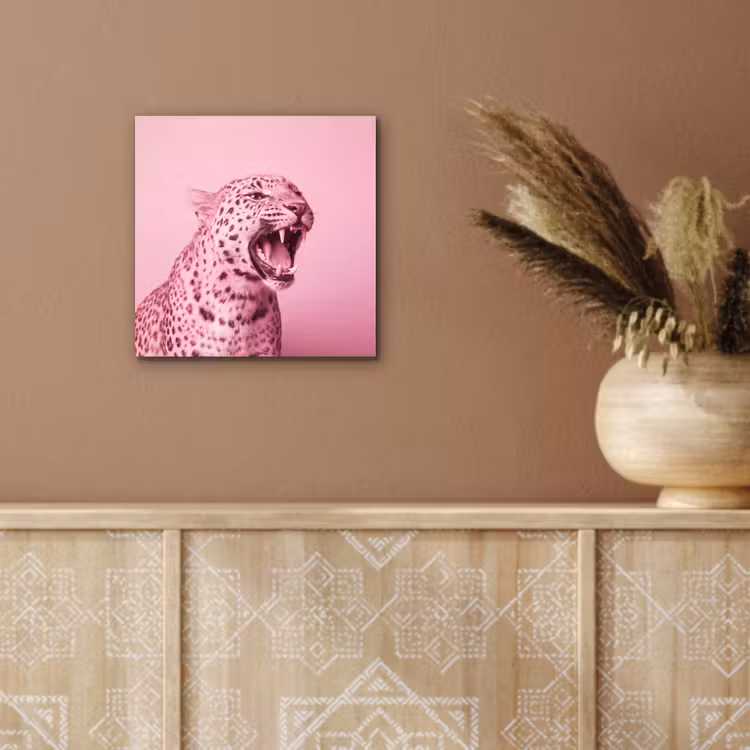 Alu-Dibond-Bild - Rosa Katze – Modern — 5