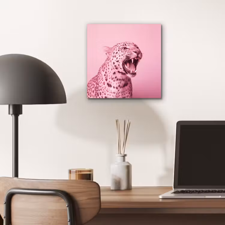Alu-Dibond-Bild - Rosa Katze – Modern — 6