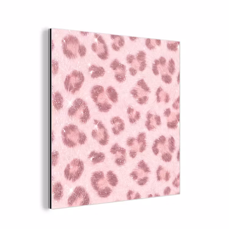 Alu-Dibond-Bild - Rosa Tiermuster – Glitzer — 1