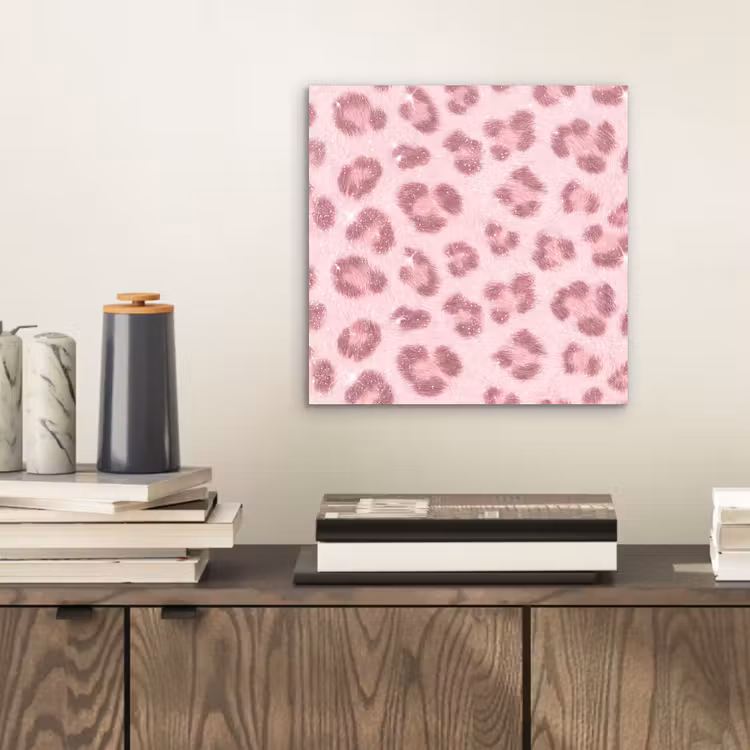 Alu-Dibond-Bild - Rosa Tiermuster – Glitzer — 2