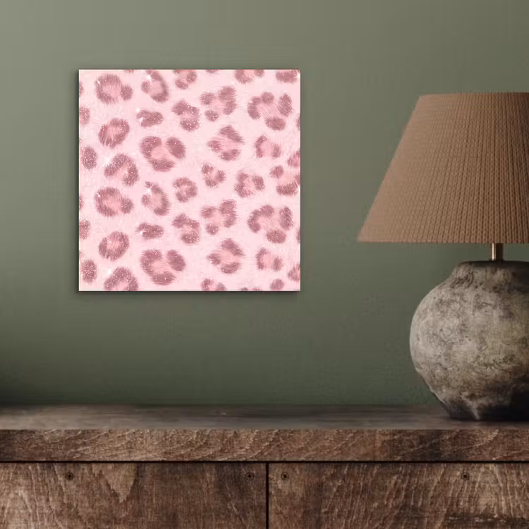 Alu-Dibond-Bild - Rosa Tiermuster – Glitzer — 3