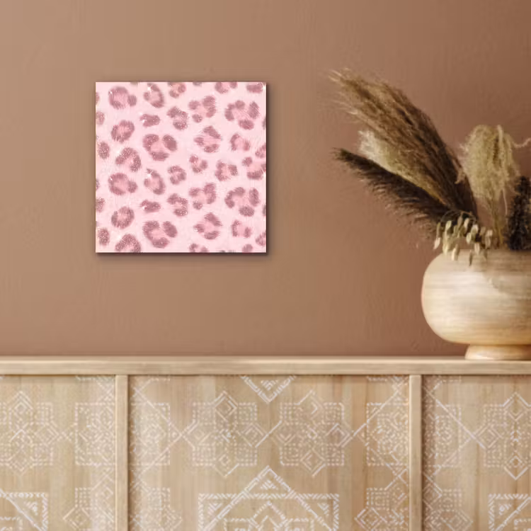 Alu-Dibond-Bild - Rosa Tiermuster – Glitzer — 5