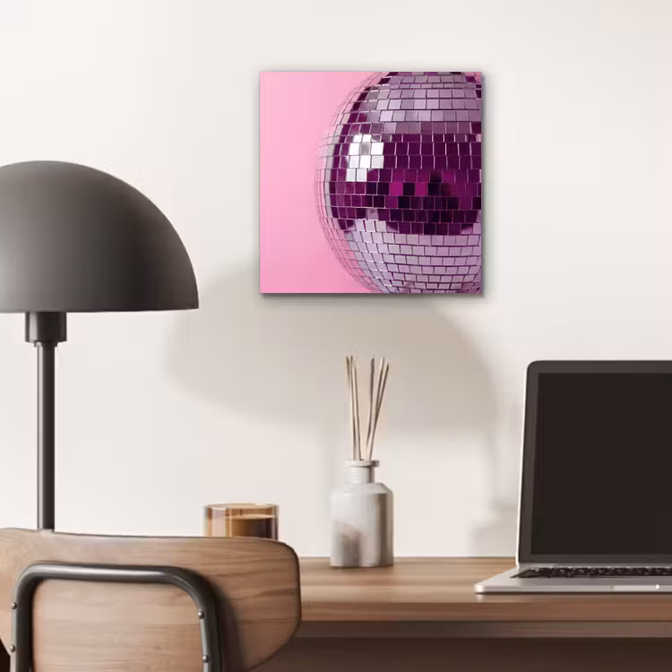 Alu-Dibond-Bild - Spiegelkugel – Silber – Modern — 6