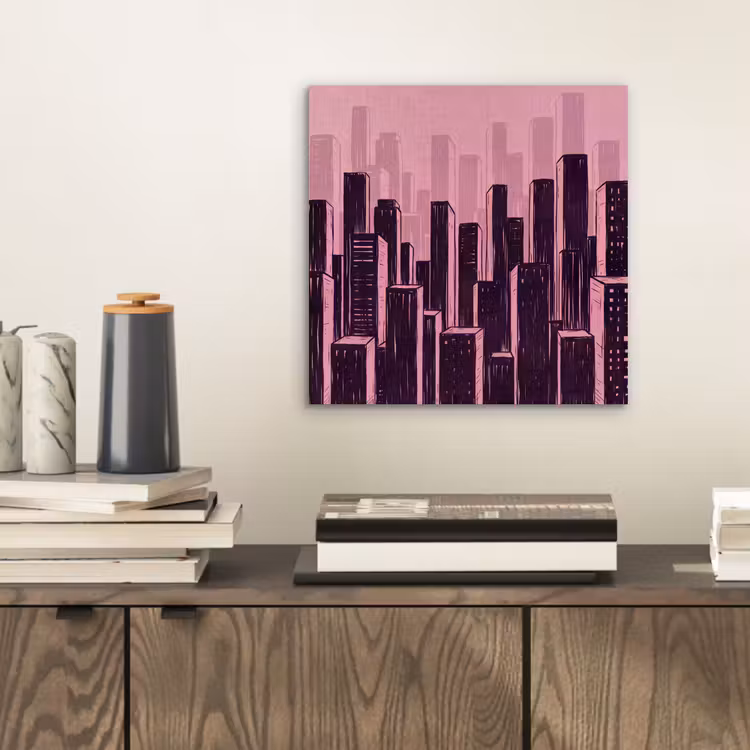 Alu-Dibond-Bild - Stadt – Abstrakt – Rosa — 2