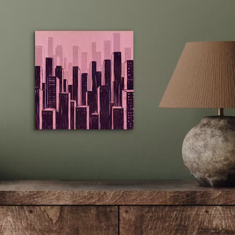 Alu-Dibond-Bild - Stadt – Abstrakt – Rosa — 3