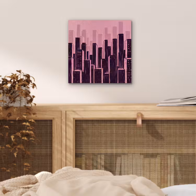 Alu-Dibond-Bild - Stadt – Abstrakt – Rosa — 4