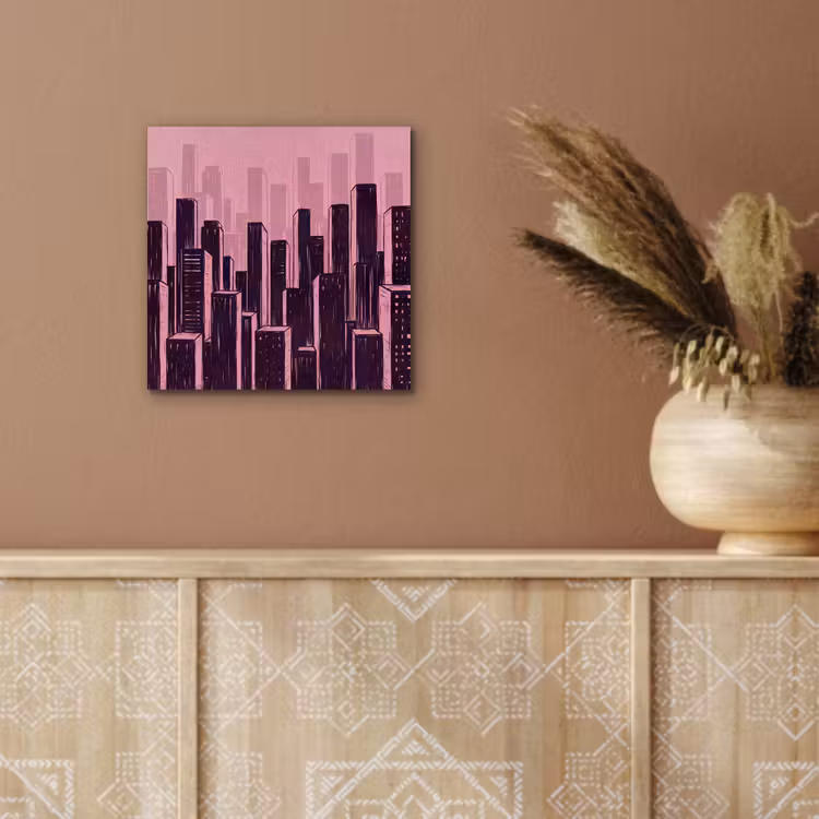 Alu-Dibond-Bild - Stadt – Abstrakt – Rosa — 5