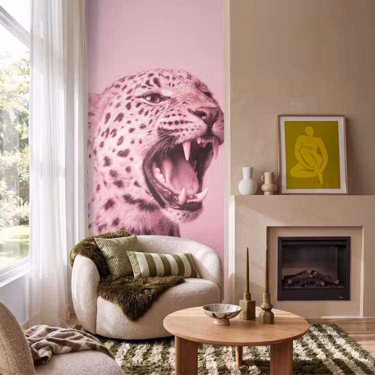 Tapete - Rosa Katze – Modern — 1