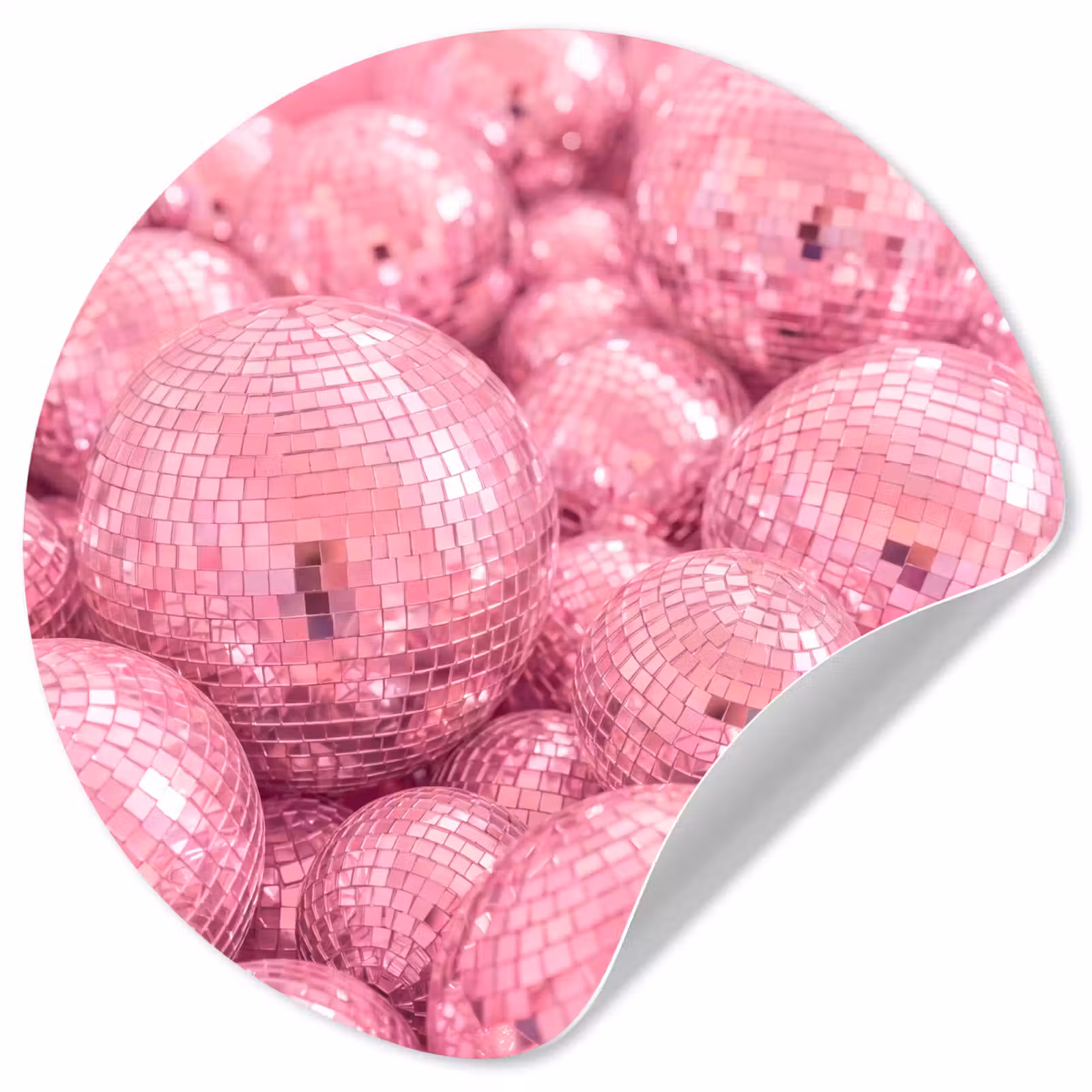 Runde Tapete - Rosa Discokugeln — 1