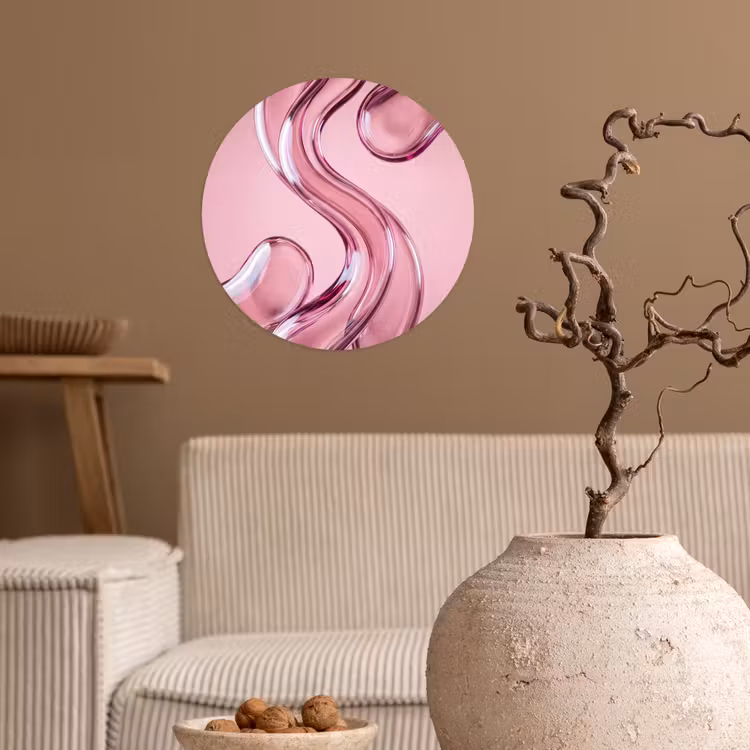 Runde Tapete - Form – Abstrakt – Rosa — 2
