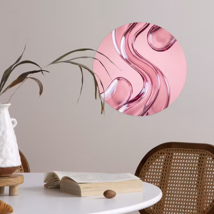 Runde Tapete - Form – Abstrakt – Rosa — 4