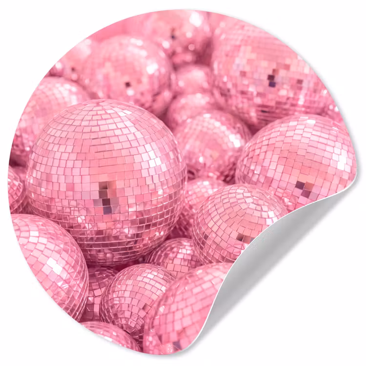 Runde Tapete - Rosa Discokugeln — 1