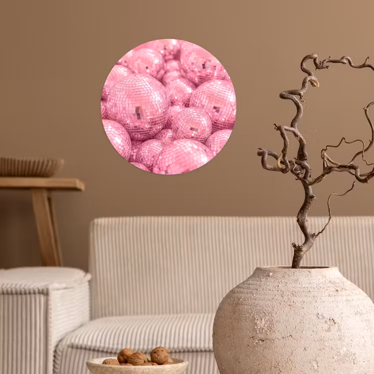Runde Tapete - Rosa Discokugeln — 2