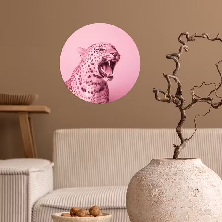 Runde Tapete - Rosa Katze – Modern — 2