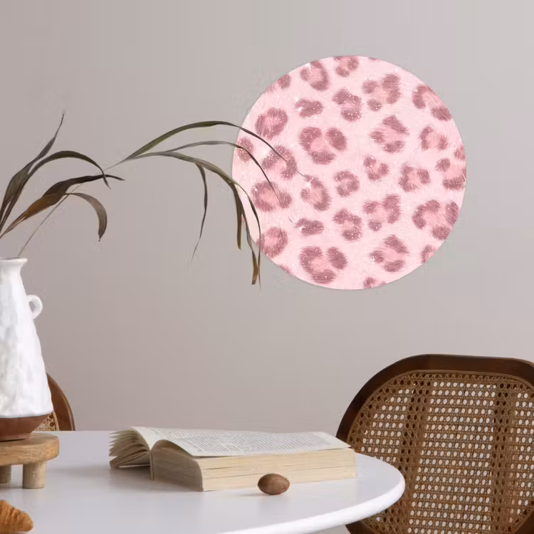 Runde Tapete - Rosa Tiermuster – Glitzer — 4