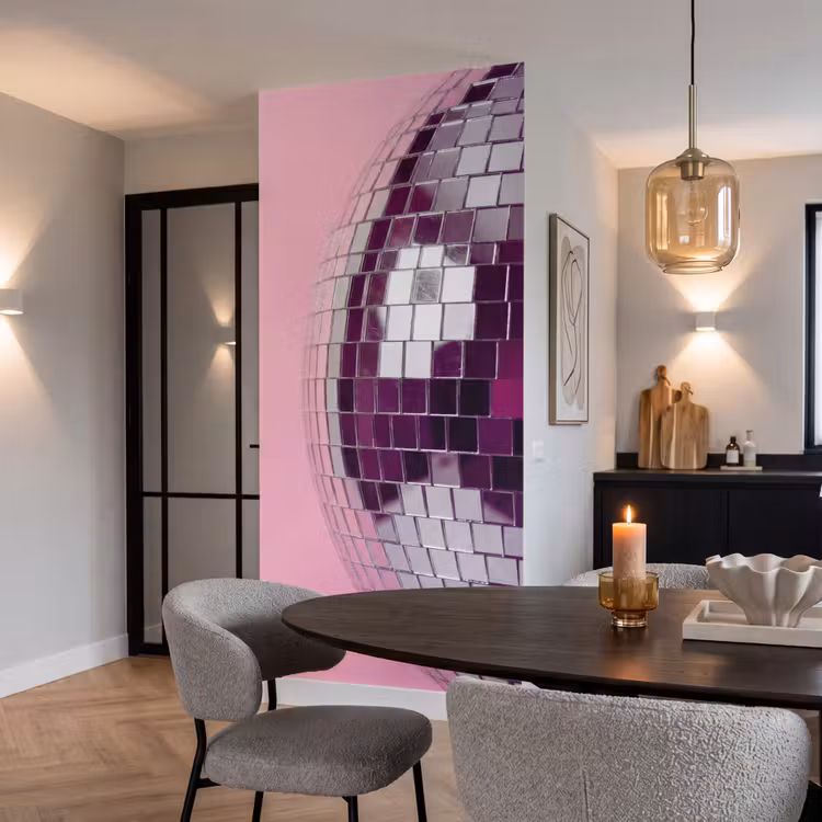 Tapete - Spiegelkugel – Silber – Modern — 5