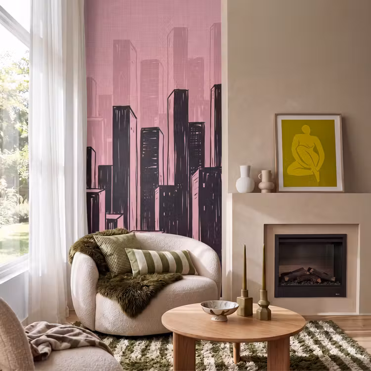 Tapete - Stadt – Abstrakt – Rosa — 1