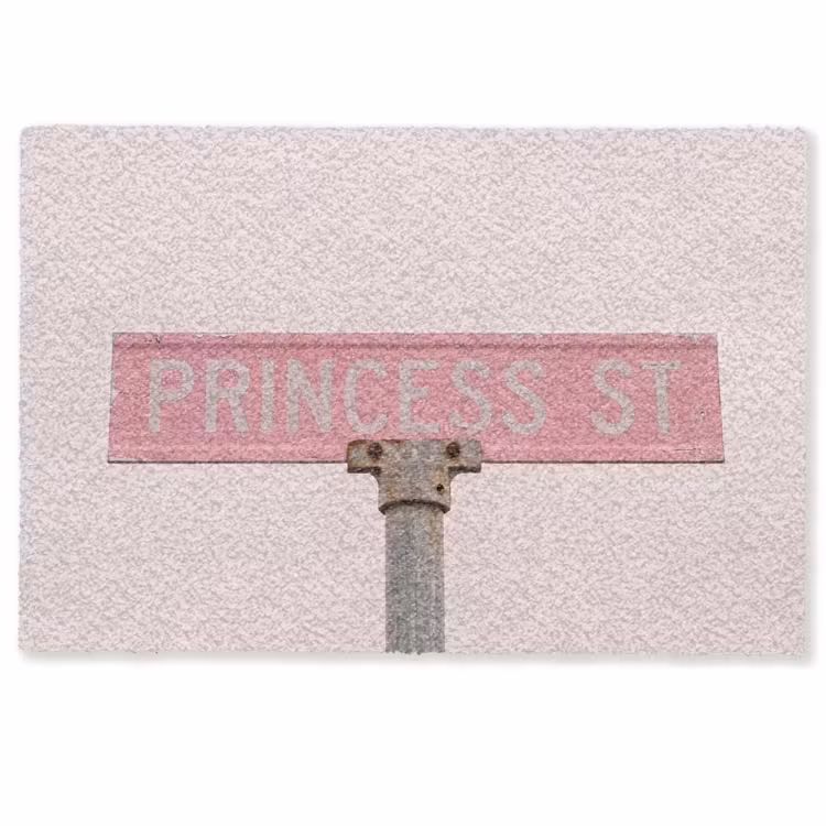 Fußmatte - Rosa Straßenschild – Stadt — 1