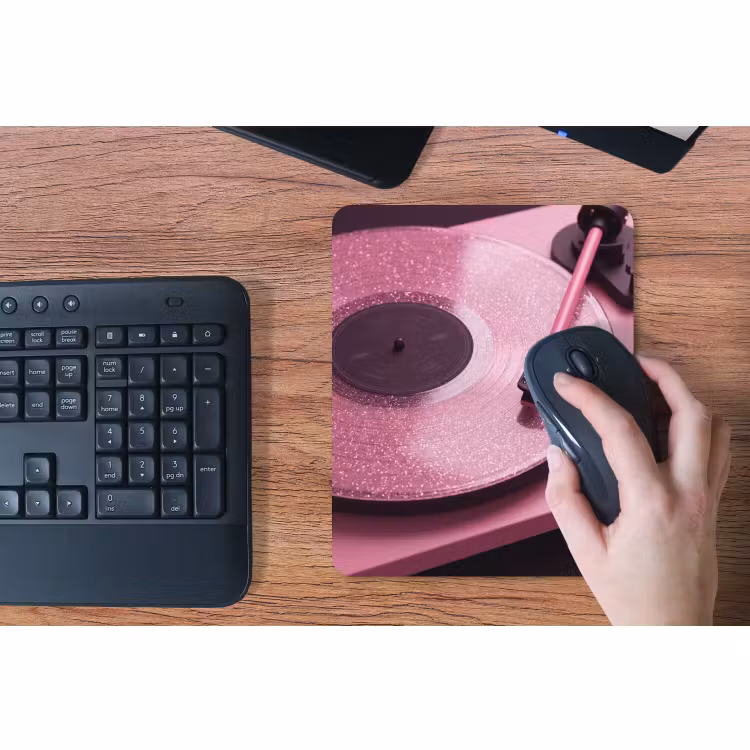 Mauspad - Plattenspieler – Rosa – Musik — 3