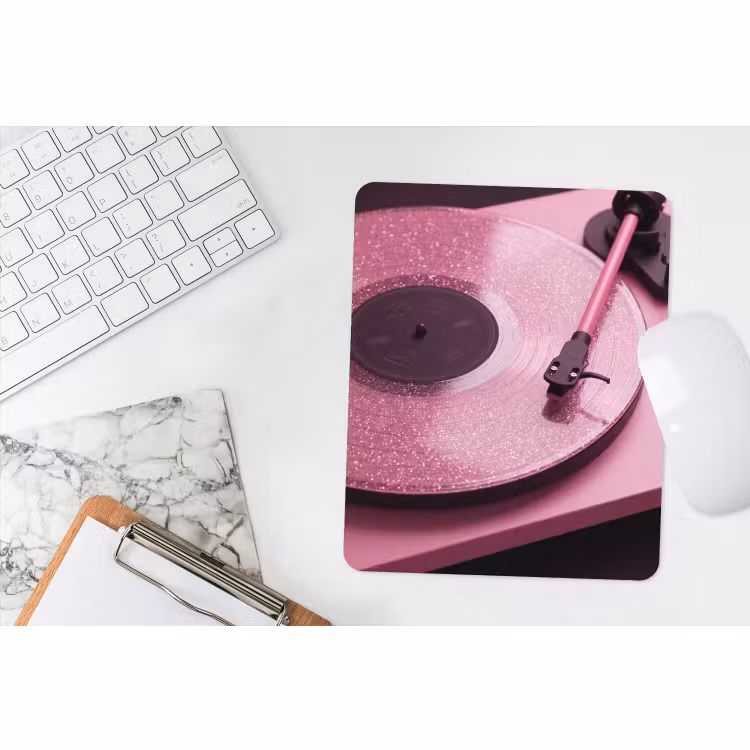 Mauspad - Plattenspieler – Rosa – Musik — 4