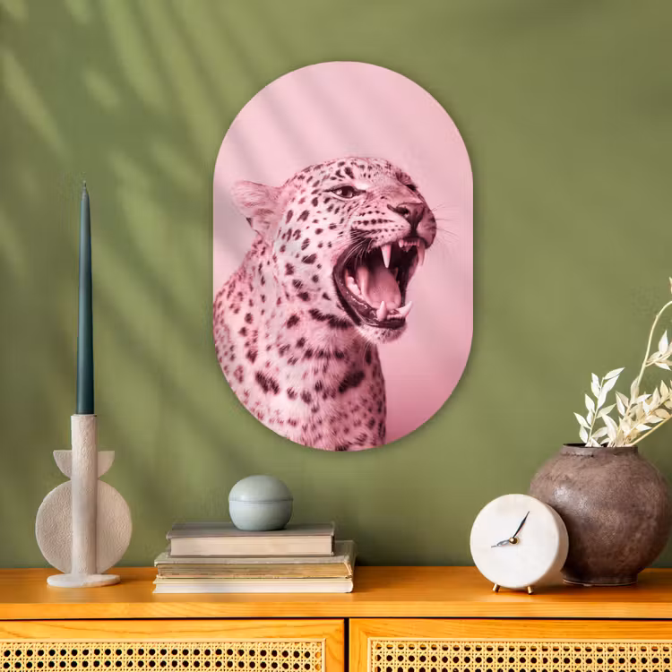 Forexbild Oval - Rosa Katze – Modern — 3