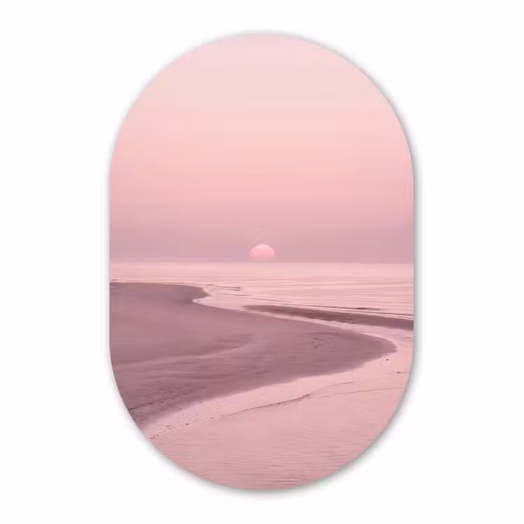 Forexbild Oval - Rosa Sonnenuntergang – Strand — 1