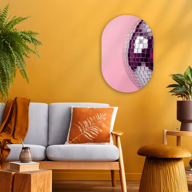 Forexbild Oval - Spiegelkugel – Silber – Modern — 2