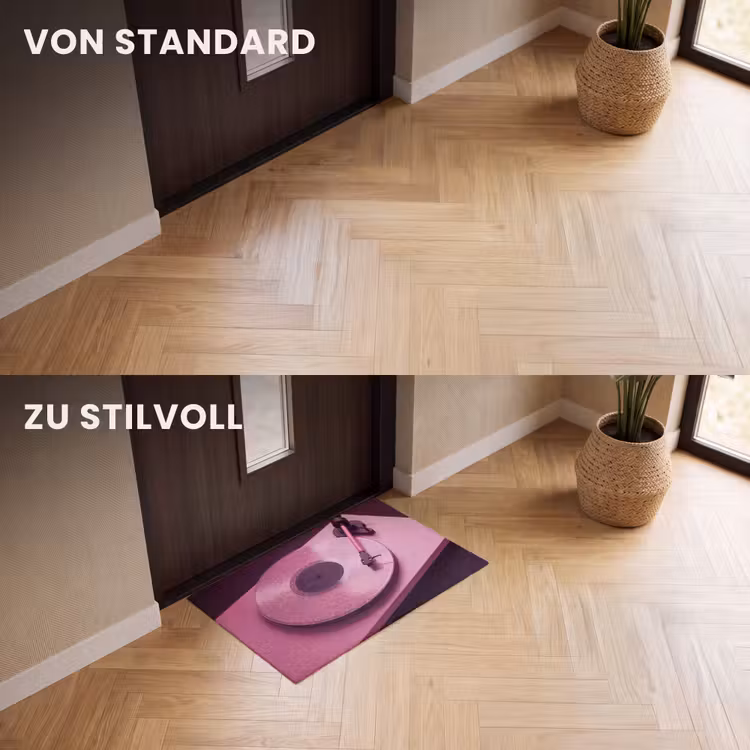 Fußmatte - Plattenspieler – Rosa – Musik — 3