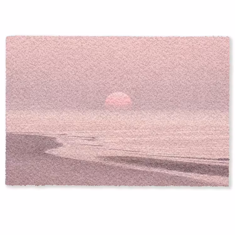 Fußmatte - Rosa Sonnenuntergang – Strand — 1