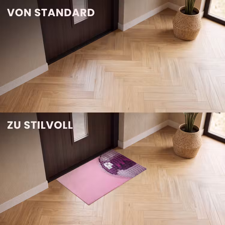 Fußmatte - Spiegelkugel – Silber – Modern — 3