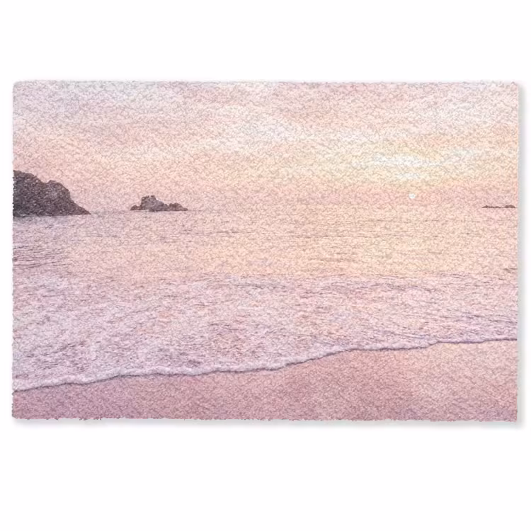 Fußmatte - Strand – Sonnenuntergang – Rosa — 1